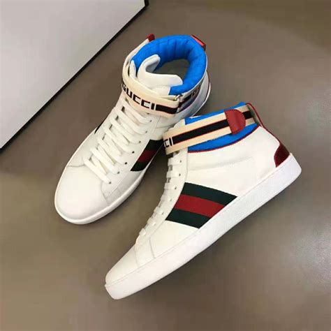 men's ace gucci stripe high-top sneaker cheap|Men's Gucci Ace sneaker with Web .